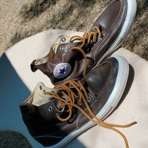 Converse Chuck Taylor All Star Brown Leather White Sole Size 10 Men's 12 Women's